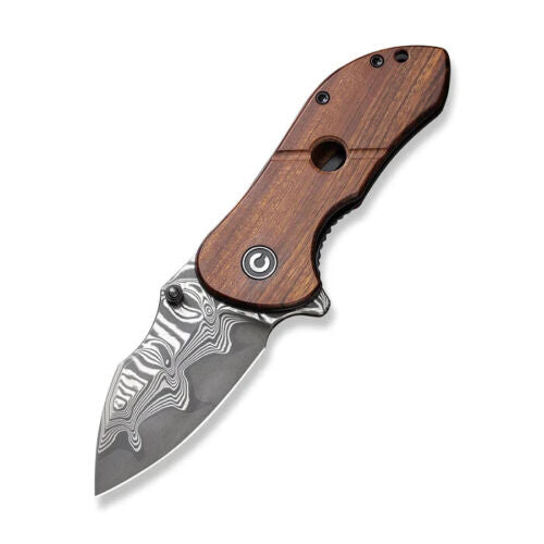 Civivi Gordo Linerlock Folding Knife 2.5" Damascus Steel Drop Point Blade Guibourtia Wood Handle 22018CDS1 -Civivi - Survivor Hand Precision Knives & Outdoor Gear Store