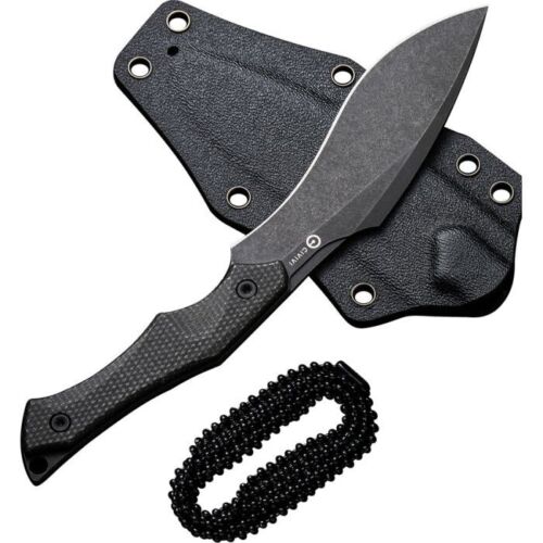 Civivi Vaquita II Neck Fixed Knife 3.25" Black Nitro V Steel Full / Extended Tang Blade Dark Green Canvas Micarta Handle 047C3 -Civivi - Survivor Hand Precision Knives & Outdoor Gear Store