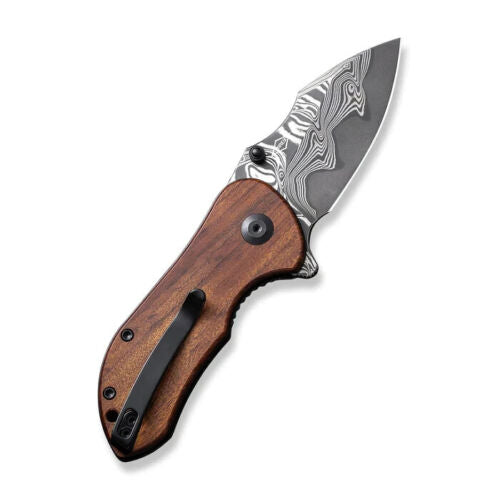 Civivi Gordo Linerlock Folding Knife 2.5" Damascus Steel Drop Point Blade Guibourtia Wood Handle 22018CDS1 -Civivi - Survivor Hand Precision Knives & Outdoor Gear Store
