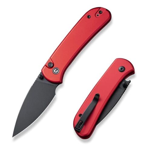 Civivi Qubit Button Lock Folding Knife 3" 14C28N Steel Drop Point Blade Red Aluminum Handle 22030E2 -Civivi - Survivor Hand Precision Knives & Outdoor Gear Store