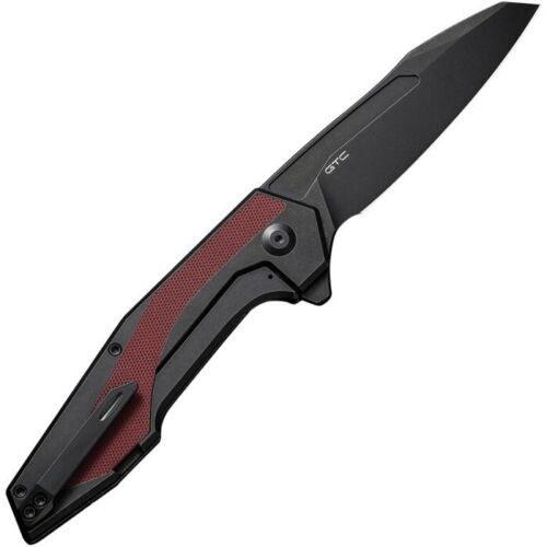 Civivi Hypersonic Frame Folding Knife 3.75" 14C28N Sandvik Steel Extended Tang Blade Black Stainless Steel / Burgundy G10 Inlay Handle 220113 -Civivi - Survivor Hand Precision Knives & Outdoor Gear Store