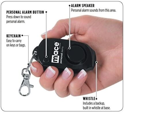 Mace Personal Alarm Keychain Black 130dB Panic Button Batteries Included 3" x 1.5" x 0.75" 80457 -Mace - Survivor Hand Precision Knives & Outdoor Gear Store