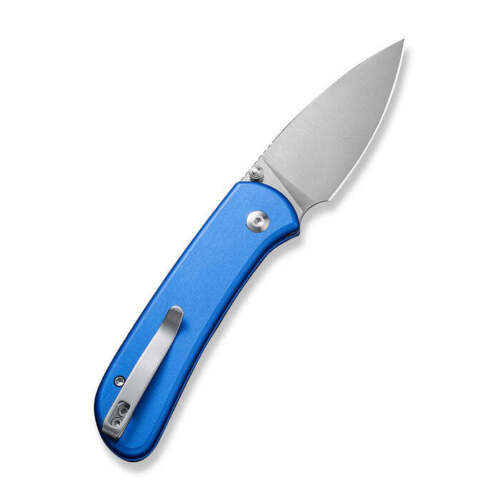 Civivi Qubit Button Lock Folding Knife 3" 14C28N Steel Drop Point Blade Blue Aluminum Handle 22030E3 -Civivi - Survivor Hand Precision Knives & Outdoor Gear Store