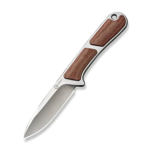 Civivi Mini Elementum Fixed Knife 2.25" Nitro-V Steel Drop Point Blade Brown Linen Micarta Handle 230102 -Civivi - Survivor Hand Precision Knives & Outdoor Gear Store