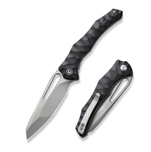 Civivi Spiny Dogfish Linerlock Folding Knife 3.5" 14C28N Sandvik Steel Blade Black Sculpted G10 Handle 220061 -Civivi - Survivor Hand Precision Knives & Outdoor Gear Store