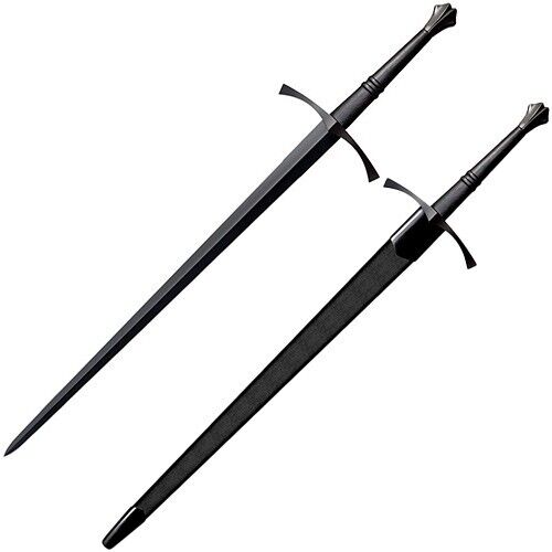 Cold Steel MAA Italian Long Sword 35.5" 1055 Carbon Steel Double Edge Blade Black Leather Handle 88ITSM -Cold Steel - Survivor Hand Precision Knives & Outdoor Gear Store