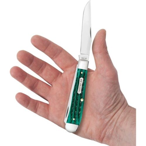Case XX Trapper Pocket Knife Stainless Steel Clip And Spey Blades Jade Kinfolk Jigged Bone Handle 48940 -Case Cutlery - Survivor Hand Precision Knives & Outdoor Gear Store