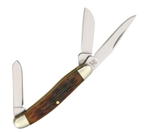 Rough Ryder Tiny Stockman Pocket Knife 440 Steel Clip / Spey And Sheepsfoot Blades Amber Jigged Bone Handle 814 -Rough Ryder - Survivor Hand Precision Knives & Outdoor Gear Store