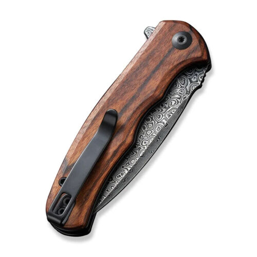 Civivi Mini Praxis Linerlock Folding Knife 3" Damascus Steel Extended Tang Blade Brown Wood Handle 18026CDS1 -Civivi - Survivor Hand Precision Knives & Outdoor Gear Store