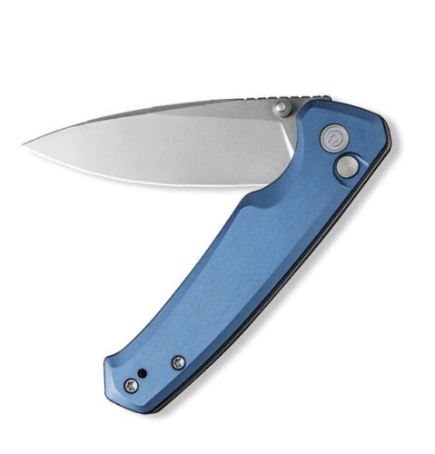 Civivi Altus Button Lock Folding Knife 3" Nitro V Steel Drop Point Blade Blue Aluminum Handle 200766 -Civivi - Survivor Hand Precision Knives & Outdoor Gear Store