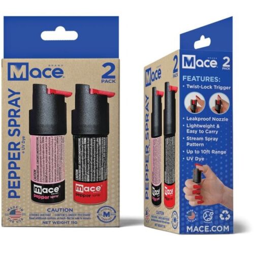 Mace Twist Lock Actuator Pepper Spray Pack Of Two Leak Proof Nozzle Stream Pattern Up To 10 Ft Range 60002 -Mace - Survivor Hand Precision Knives & Outdoor Gear Store