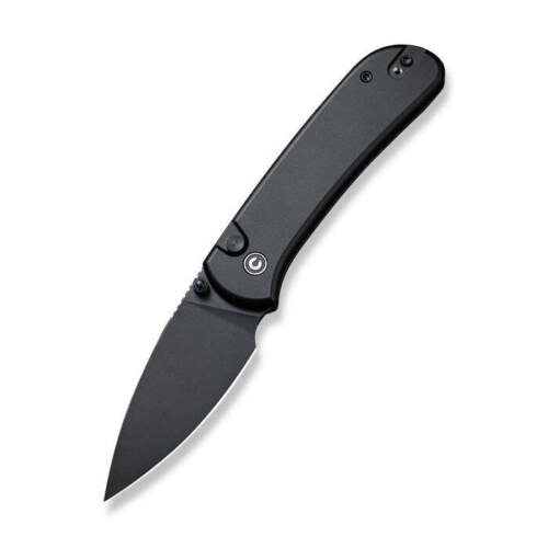 Civivi Qubit Button Lock Folding Knife 3" 14C28N Steel Drop Point Blade Black Aluminum Handle 22030E1 -Civivi - Survivor Hand Precision Knives & Outdoor Gear Store