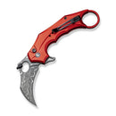 Civivi Incisor II Linerlock Folding Knife 2" Damascus Steel Karambit Blade Red Aluminum Handle 16016BDS1 -Civivi - Survivor Hand Precision Knives & Outdoor Gear Store