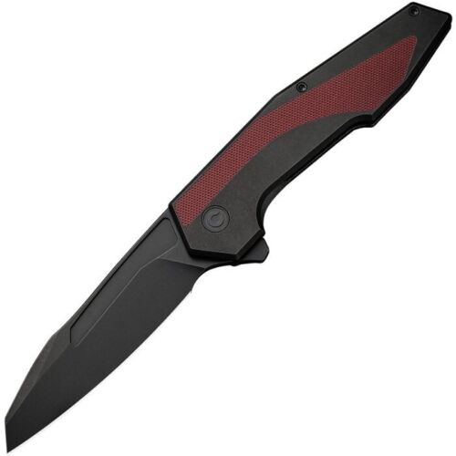 Civivi Hypersonic Frame Folding Knife 3.75" 14C28N Sandvik Steel Extended Tang Blade Black Stainless Steel / Burgundy G10 Inlay Handle 220113 -Civivi - Survivor Hand Precision Knives & Outdoor Gear Store