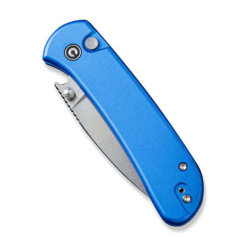 Civivi Qubit Button Lock Folding Knife 3" 14C28N Steel Drop Point Blade Blue Aluminum Handle 22030E3 -Civivi - Survivor Hand Precision Knives & Outdoor Gear Store