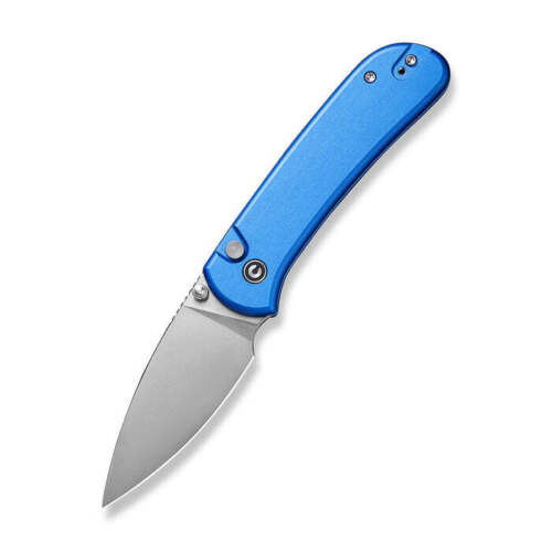 Civivi Qubit Button Lock Folding Knife 3" 14C28N Steel Drop Point Blade Blue Aluminum Handle 22030E3 -Civivi - Survivor Hand Precision Knives & Outdoor Gear Store