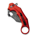 Civivi Incisor II Linerlock Folding Knife 2" Damascus Steel Karambit Blade Red Aluminum Handle 16016BDS1 -Civivi - Survivor Hand Precision Knives & Outdoor Gear Store