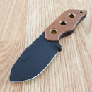 TOPS Lil Roughneck Knife 2.75" 5160 Steel Full Tang Blade Linen Micarta Handle