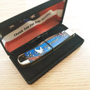 Case XX Cutlery US Veterans Trapper Pocket Knife Stainless Blades Bone Handle