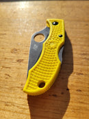 Spyderco Ladybug 3 Salt Knife 1.88" Serrated H2 Steel Blade Yellow FRN Handle