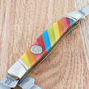 Rough Ryder Stockman Lollipop Pocket Knife Stainless Steel Clip / Sheepsfoot And Spey Blades Multi Synthetic Handle