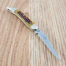 Rough Ryder Baby Toothpick Folding Knife Stainless Steel Blade Amber Bone Handle