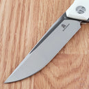 Bestech Knives Bestechman Dundee Linerlock Folding Knife 3.5" D2 Tool Steel Blade White G10 Handle