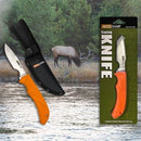 AccuSharp Caping Fixed-Blade Knife 3.5" 420 Stainless Steel Blade Orange Rubber Handle