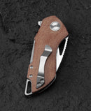 Bestech Knives Riverstone Folding Knife 2.5" 154CM Steel Blade Natural Canvas Micarta Handle