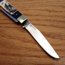 Frost Cutlery Trapper Pocket Knife Stainless Blades Buffalo Horn/Bone Handle