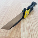 Bestech Knives Rockface Linerlock Folding Knife 3.75" D2 Tool Steel Blade Black And Yellow G10 Handle