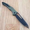 Civivi Spiny Dogfish Linerlock Folding Knife 3.5" 14C28N Sandvick Steel Blade OD Green G10 Handle