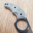 Bastinelli Creations Ligament Fixed Knife 2" Black PVD Coated Bohler M390 Steel Hawkbill Blade OD Green Canvas Micarta Handle