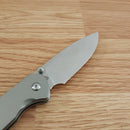 CJRB Pyrite Folding Knife 3.13" AR-RPM9 Steel Drop Point Blade Titanium Handle