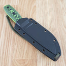 ESEE Model 4 Venom Fixed Knife 4.5" Powder Coated 1095HC Steel Full / Extended Tang Blade Machined Black And Green 3D Machined G10 Handle