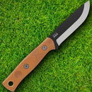 TOPS Fieldcraft Fixed Knife 3.75" Full Tang 1095HC Steel Blade Micarta Handle