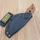 TOPS Lil Roughneck Knife 2.75" 5160 Steel Full Tang Blade Linen Micarta Handle