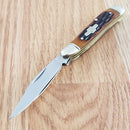 Rough Ryder Peanut Pocket Knife Stainless Steel Blades Amber Jigged Bone Handle