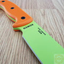 ESEE Model 6 Plain Edge Fixed Knife 5.75" Venom Green Powder Coated 1095HC Steel Blade Orange G10 Handle 6PVG