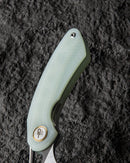 Bestech Knives Bihai Linerlock Folding Knife 2.13" 14C28N Steel Hawkbill  Blade Jade G10 Handle