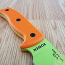 ESEE Model 6 Plain Edge Fixed Knife 5.75" Venom Green Powder Coated 1095HC Steel Blade Orange G10 Handle 6PVG
