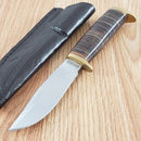 Rough Ryder Short Skinner Fixed Knife 3.5" Stainless Steel Blade Leather Handle