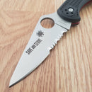 Spyderco Delica 4 Folding Knife 3" Part Serrated VG-10 Steel Blade FRN Handle