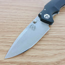Bastinelli Folding Knife 3.25" D2 Tool Steel Blade Black G10/ Titanium Back Handle