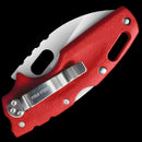 Cold Steel Tuff Lite Plain Folding Knife 2.5" AUS-8 Steel Blade Red Griv-Ex Handle