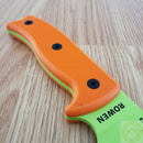 ESEE Model 6 Plain Edge Fixed Knife 5.75" Venom Green Powder Coated 1095HC Steel Blade Orange G10 Handle 6PVG