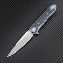 Artisan Shark Folding Knife 4" S35VN Steel Blade Titanium / Carbon Fiber Handle