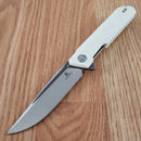Bestech Knives Bestechman Dundee Linerlock Folding Knife 3.5" D2 Tool Steel Blade White G10 Handle