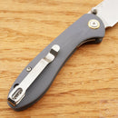 CJRB Small Feldspar Linerlock Folding Knife 3" D2 Tool Steel Blade Blue/Gray G10 Handle