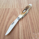 Case XX Cutlery Small Texas Jack Pocket Knife Chrome Vanadium Blades Bone Handle 00077